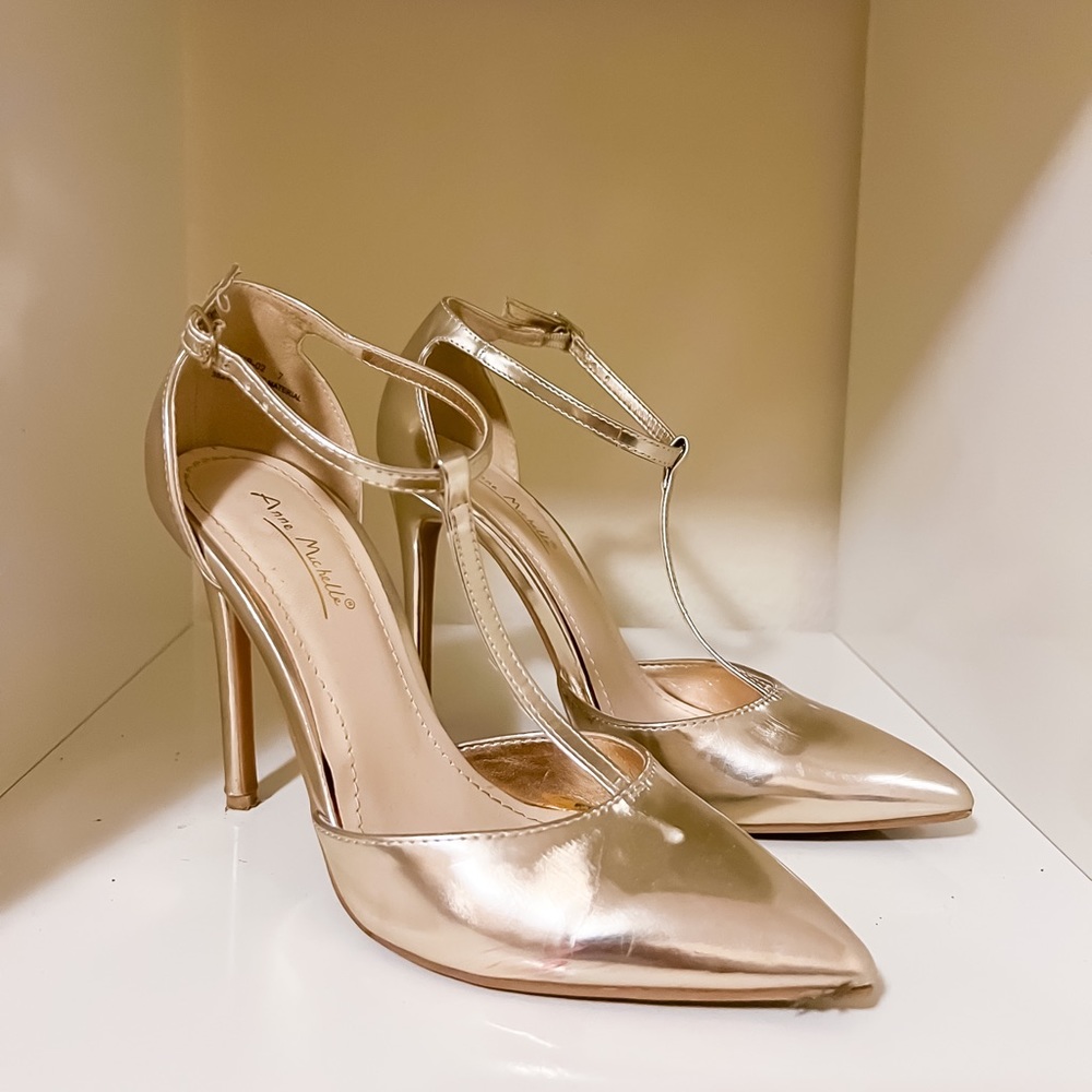 T-strap high heels